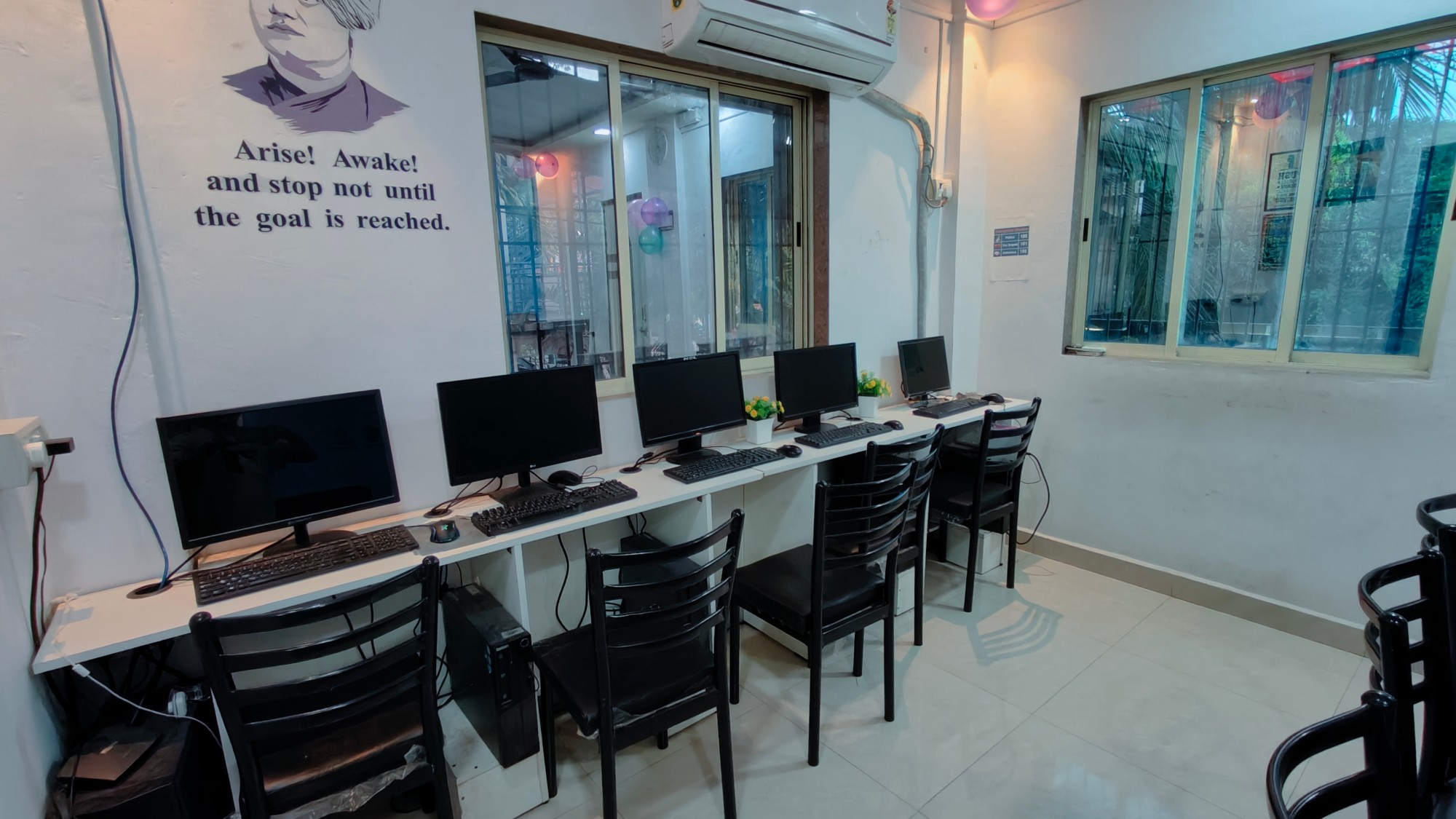 Computer lab at the Digital Skills offline centre in Alibag