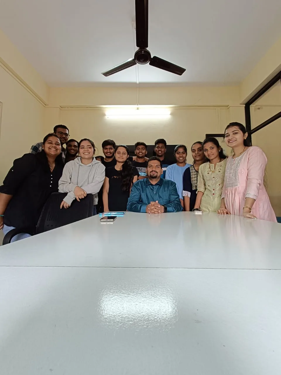 Our trainer with students